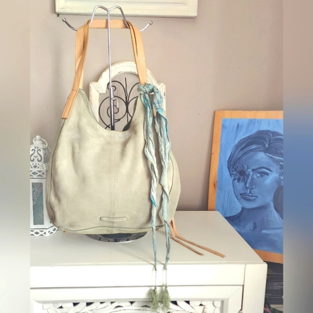 Lucky Brand Idah Suede Hobo Sage Green